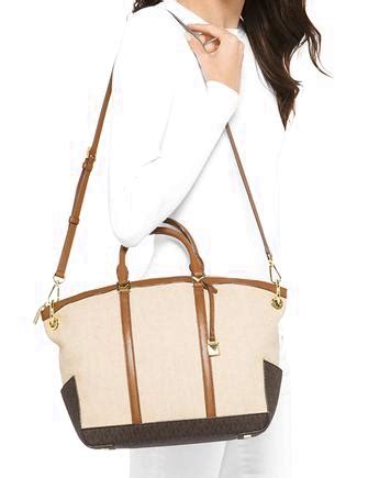 beckett michael kors|Michael Kors Large Beckett Top Zip Satchel Vanilla .